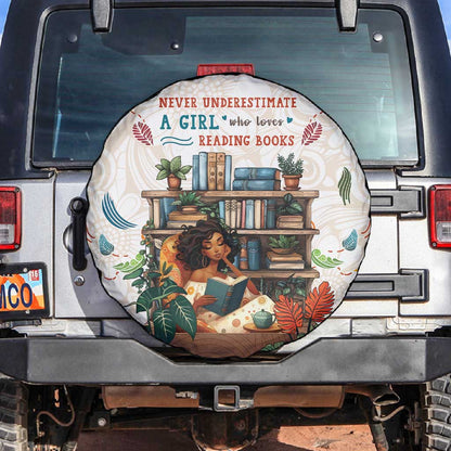 Never Underestimate A Girl Who Loves Reading Books Spare Tire Cover African Book Lovers