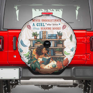 Never Underestimate A Girl Who Loves Reading Books Spare Tire Cover African Book Lovers