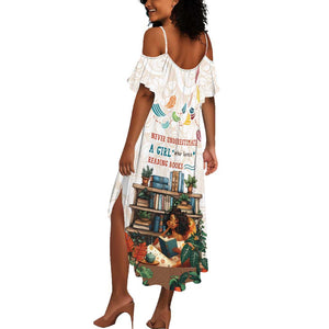 Never Underestimate A Girl Who Loves Reading Books Summer Maxi Dress African Book Lovers