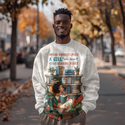 Never Underestimate A Girl Who Loves Reading Books Sweatshirt African Book Lovers