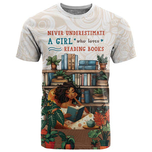 Never Underestimate A Girl Who Loves Reading Books T shirt African Book Lovers