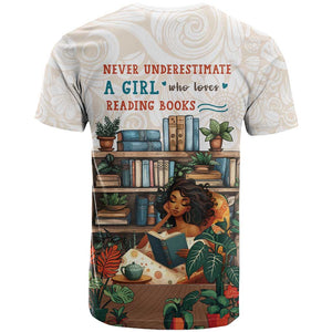Never Underestimate A Girl Who Loves Reading Books T shirt African Book Lovers