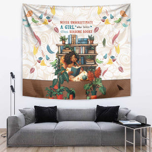 Never Underestimate A Girl Who Loves Reading Books Tapestry African Book Lovers