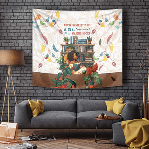 Never Underestimate A Girl Who Loves Reading Books Tapestry African Book Lovers