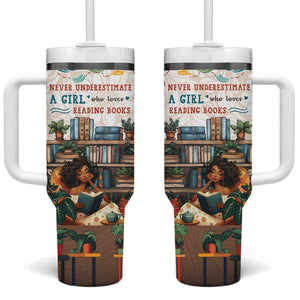 Never Underestimate A Girl Who Loves Reading Books Tumbler With Handle African Book Lovers