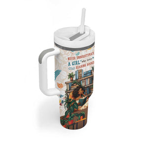 Never Underestimate A Girl Who Loves Reading Books Tumbler With Handle African Book Lovers