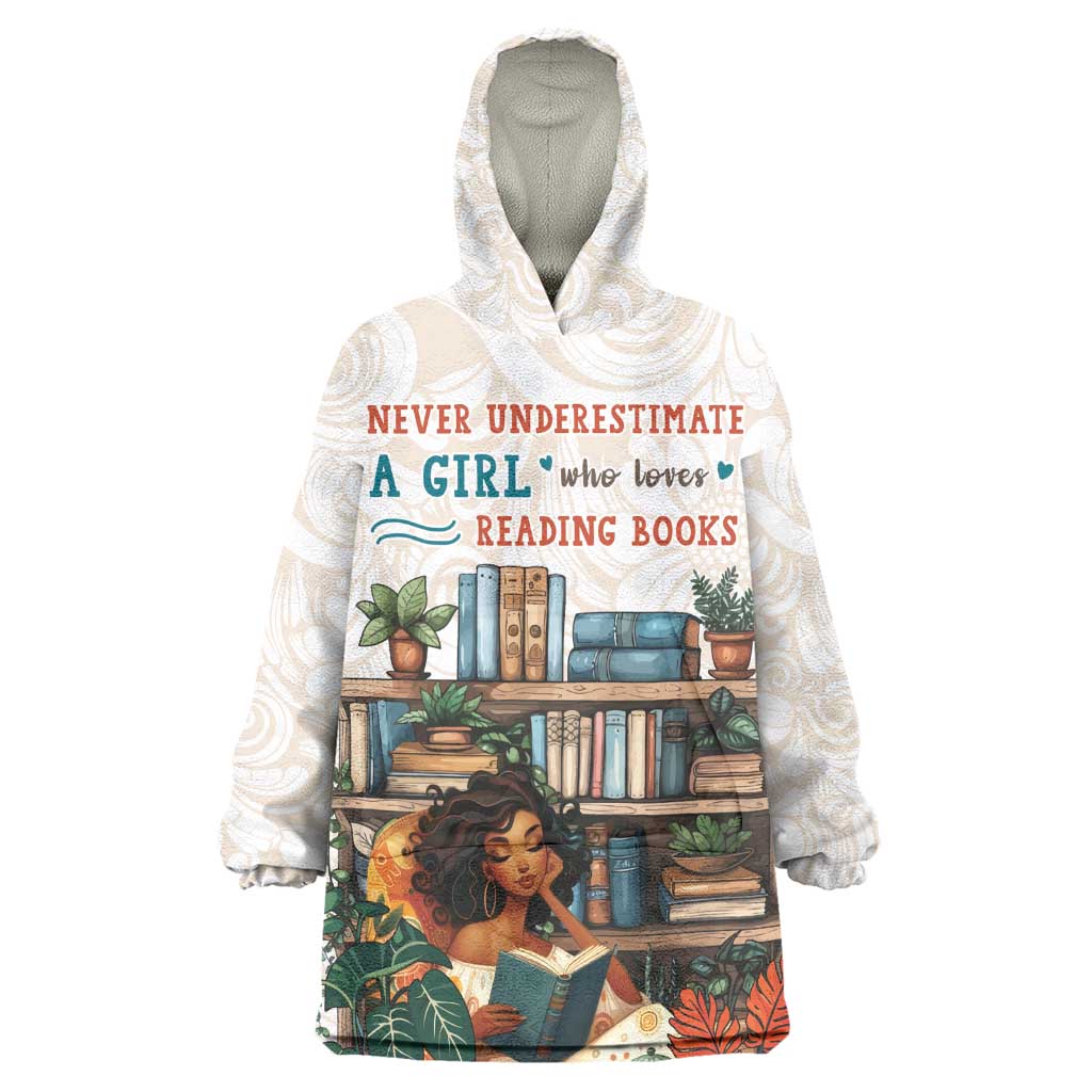 Never Underestimate A Girl Who Loves Reading Books Wearable Blanket Hoodie African Book Lovers