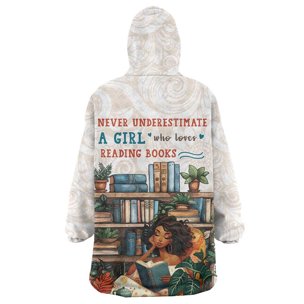 Never Underestimate A Girl Who Loves Reading Books Wearable Blanket Hoodie African Book Lovers