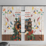Never Underestimate A Girl Who Loves Reading Books Window Curtain African Book Lovers