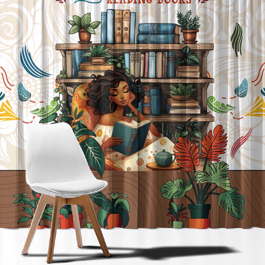Never Underestimate A Girl Who Loves Reading Books Window Curtain African Book Lovers