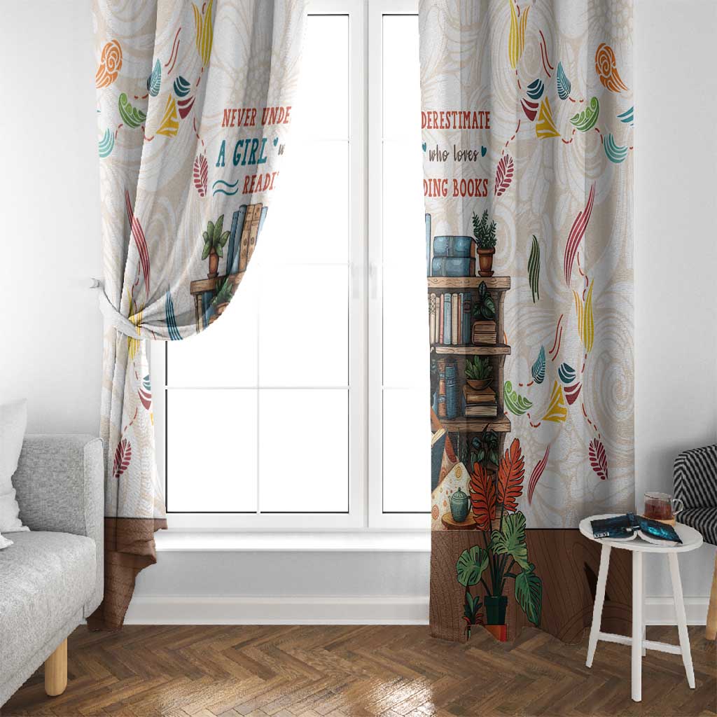 Never Underestimate A Girl Who Loves Reading Books Window Curtain African Book Lovers