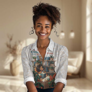 Never Underestimate A Girl Who Loves Reading Books Women Casual Shirt African Book Lovers