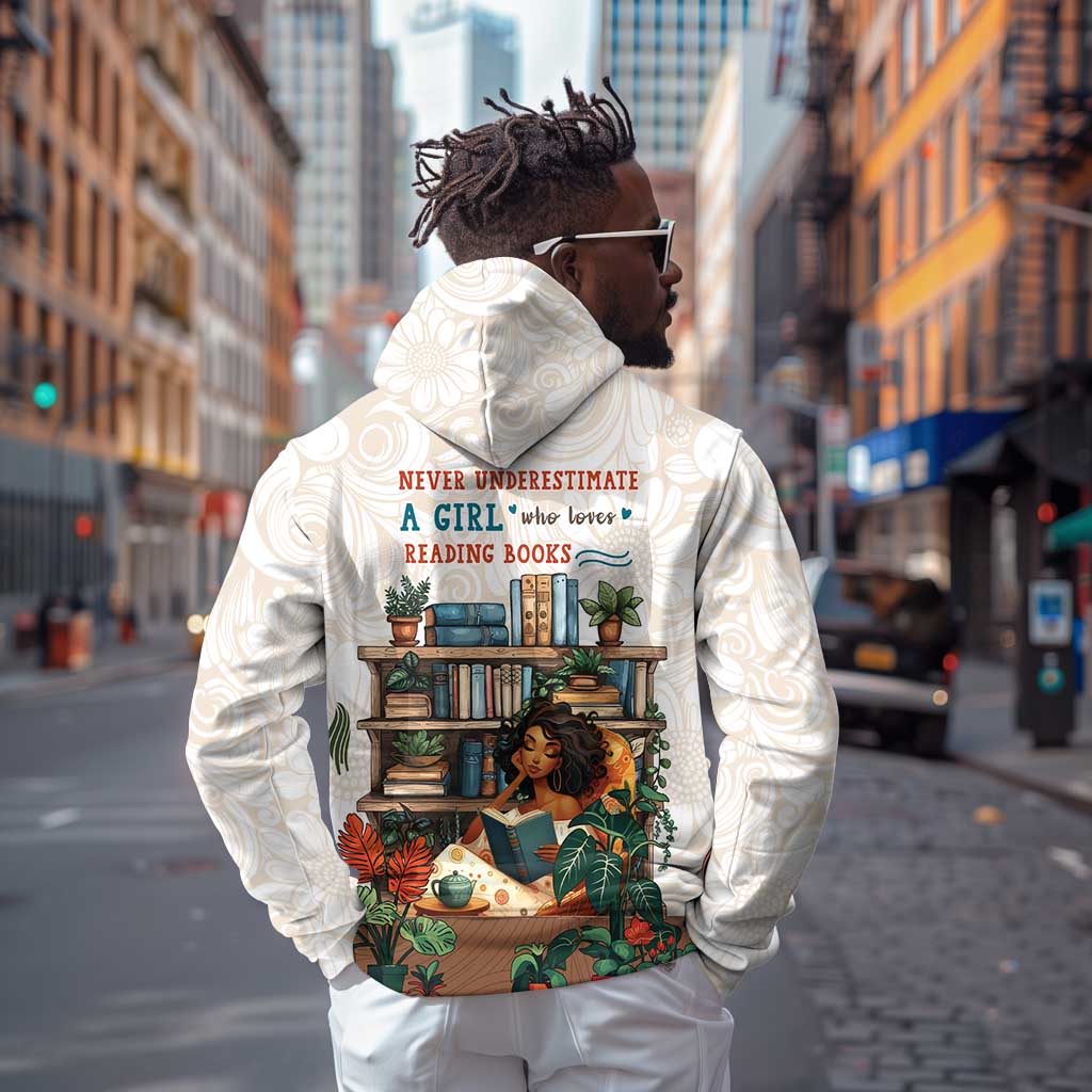 Never Underestimate A Girl Who Loves Reading Books Zip Hoodie African Book Lovers