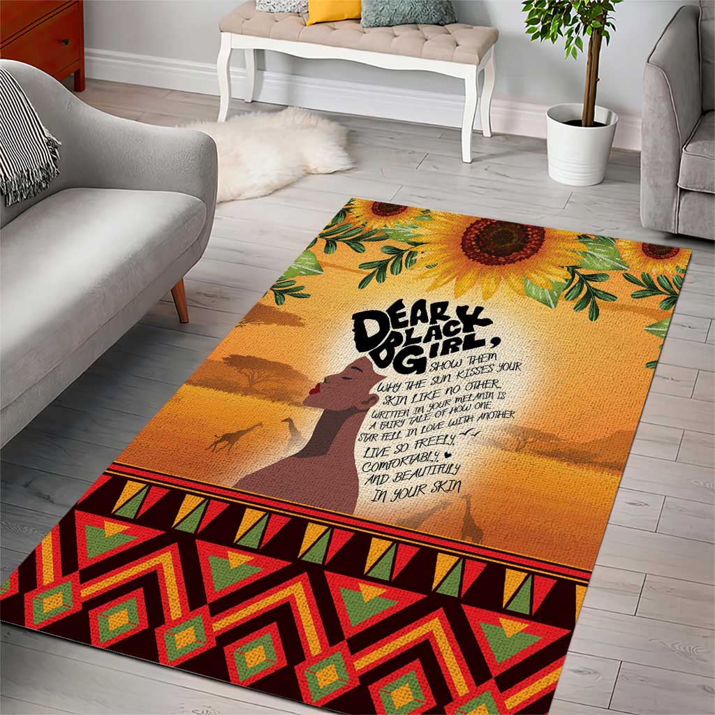 Dear Black Girl Area Rug African Pride Black Women