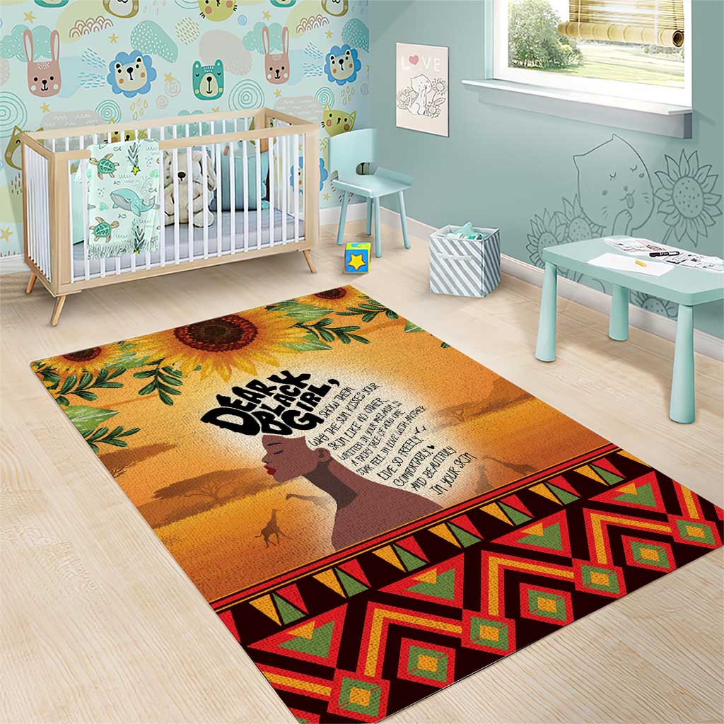 Dear Black Girl Area Rug African Pride Black Women