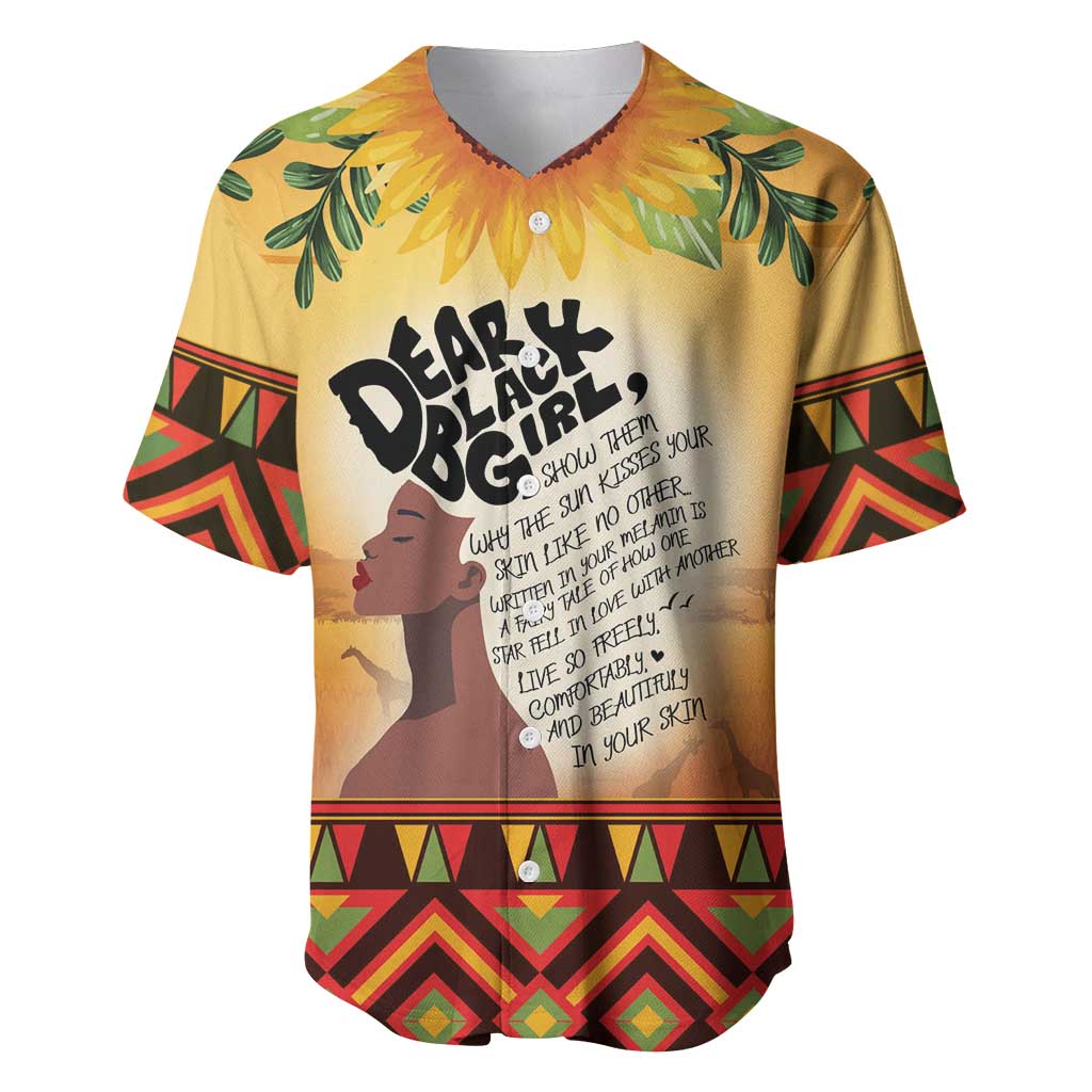 Dear Black Girl Baseball Jersey African Pride Black Women