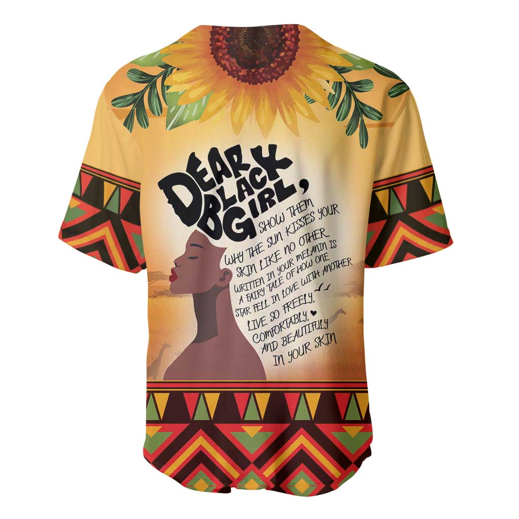 Dear Black Girl Baseball Jersey African Pride Black Women
