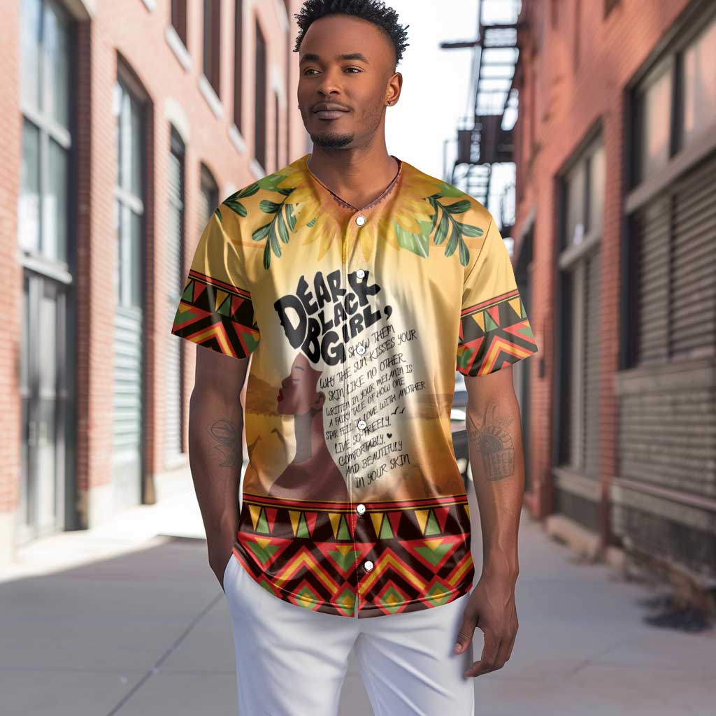 Dear Black Girl Baseball Jersey African Pride Black Women