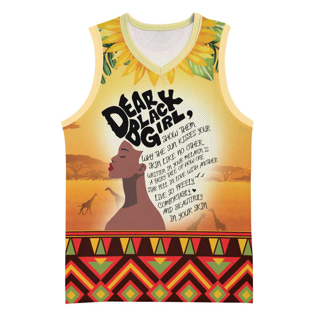 Dear Black Girl Basketball Jersey African Pride Black Women - African Pride