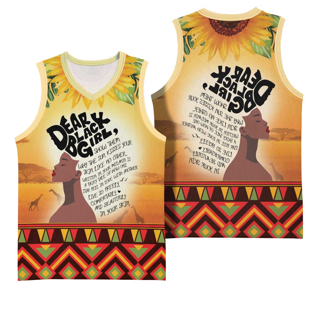 Dear Black Girl Basketball Jersey African Pride Black Women - African Pride