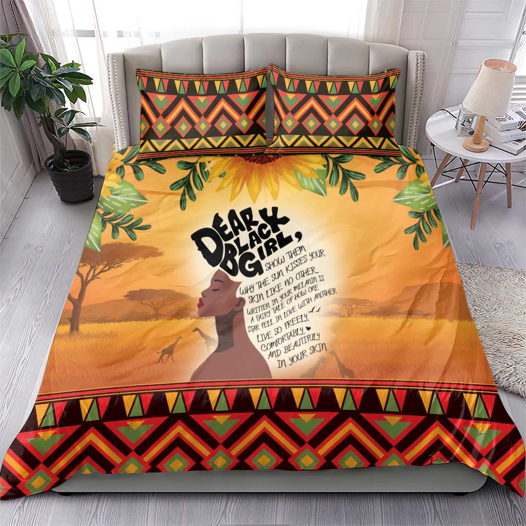 Dear Black Girl Bedding Set African Pride Black Women