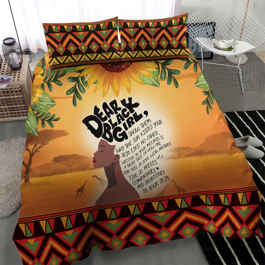 Dear Black Girl Bedding Set African Pride Black Women