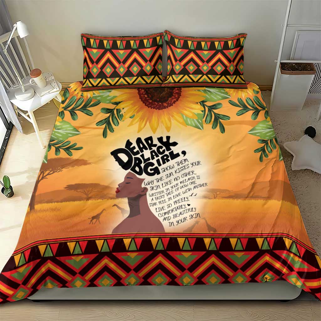 Dear Black Girl Bedding Set African Pride Black Women