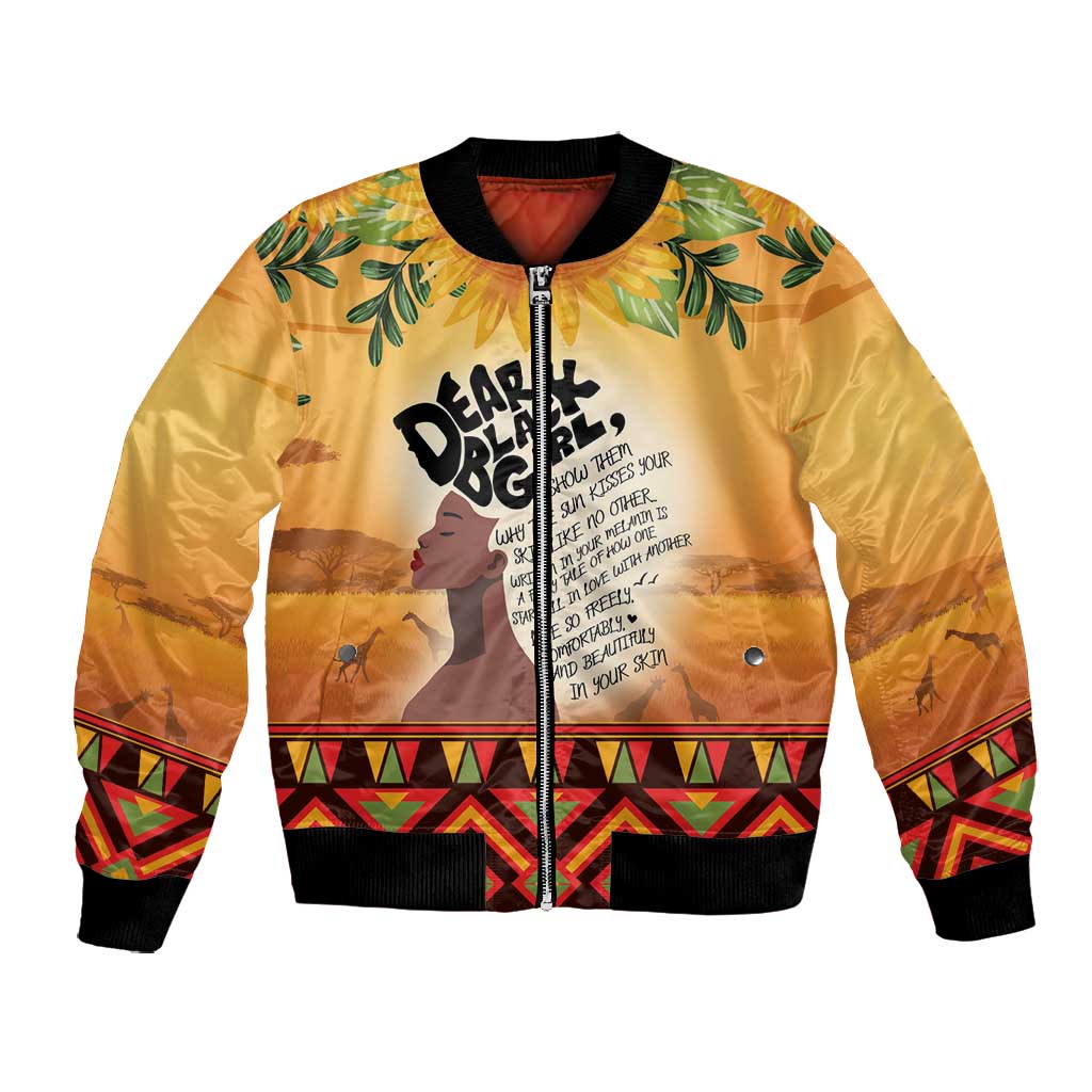 Dear Black Girl Bomber Jacket African Pride Black Women