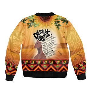 Dear Black Girl Bomber Jacket African Pride Black Women