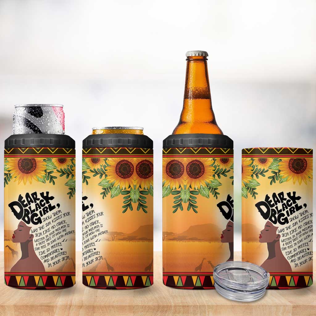Dear Black Girl 4 in 1 Can Cooler Tumbler African Pride Black Women