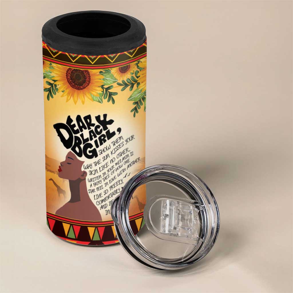 Dear Black Girl 4 in 1 Can Cooler Tumbler African Pride Black Women
