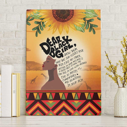 Dear Black Girl Canvas Wall Art African Pride Black Women