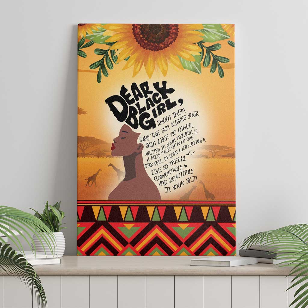 Dear Black Girl Canvas Wall Art African Pride Black Women