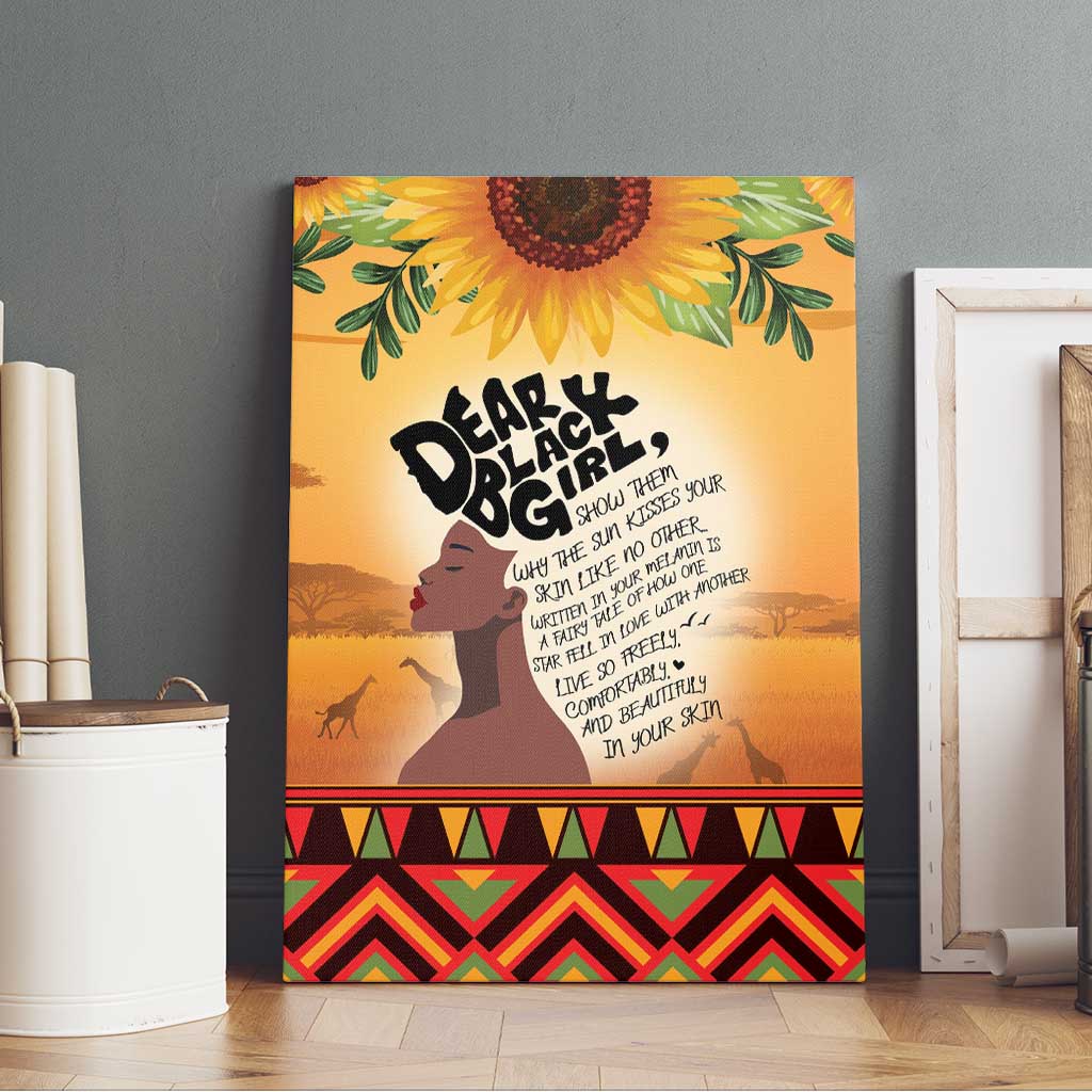 Dear Black Girl Canvas Wall Art African Pride Black Women