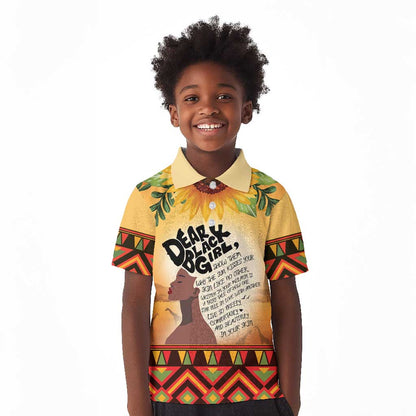 Dear Black Girl Kid Polo Shirt African Pride Black Women