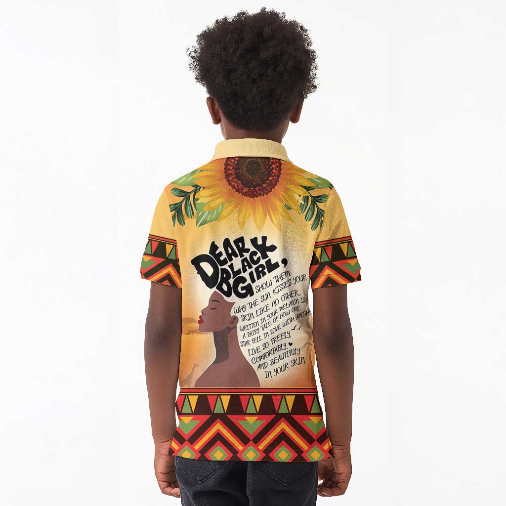 Dear Black Girl Kid Polo Shirt African Pride Black Women
