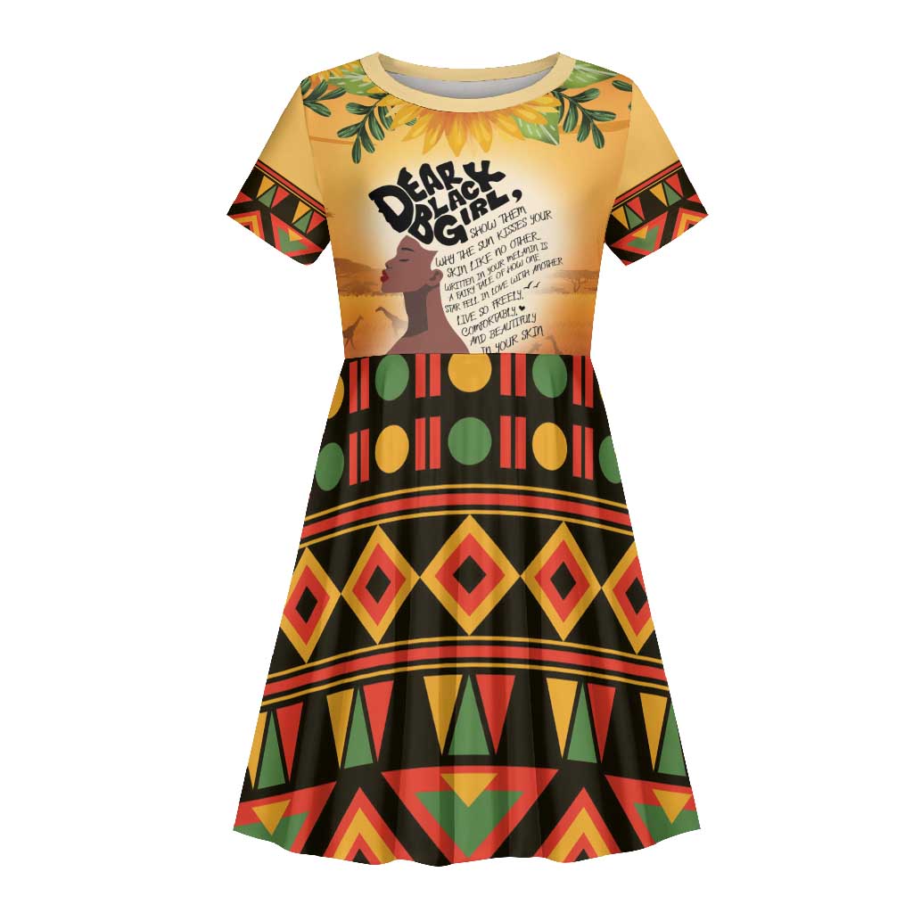 Dear Black Girl Kid Short Sleeve Dress African Pride Black Women