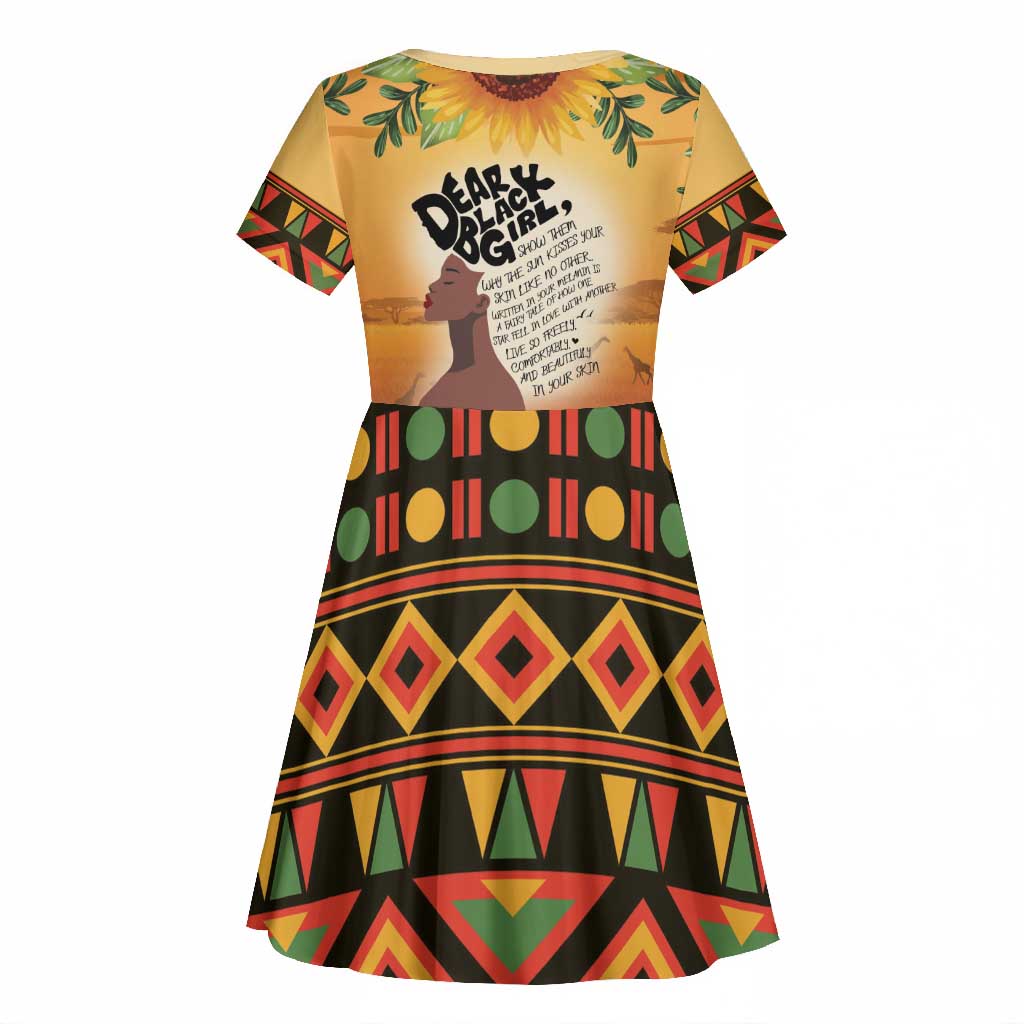Dear Black Girl Kid Short Sleeve Dress African Pride Black Women