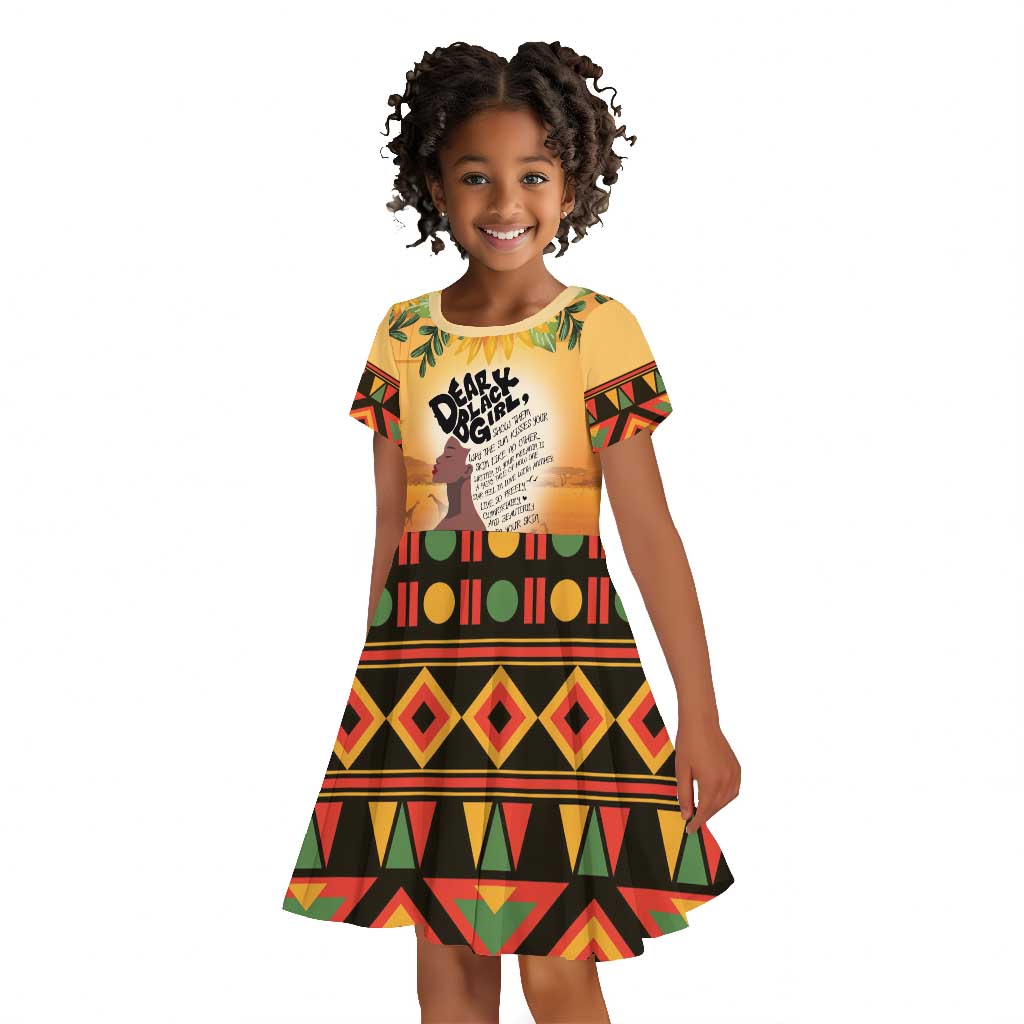 Dear Black Girl Kid Short Sleeve Dress African Pride Black Women