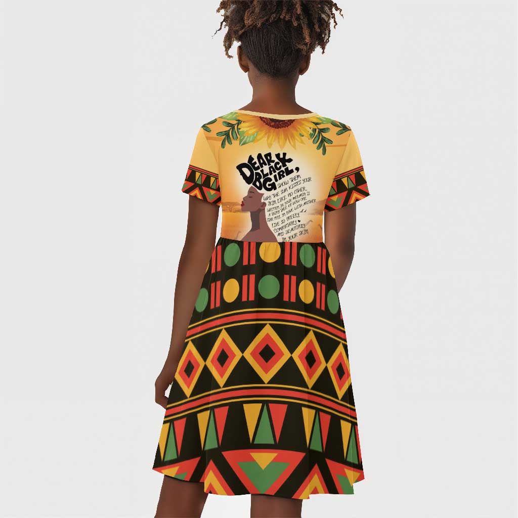 Dear Black Girl Kid Short Sleeve Dress African Pride Black Women