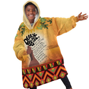 Dear Black Girl Kid Wearable Blanket Hoodie African Pride Black Women