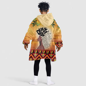 Dear Black Girl Kid Wearable Blanket Hoodie African Pride Black Women