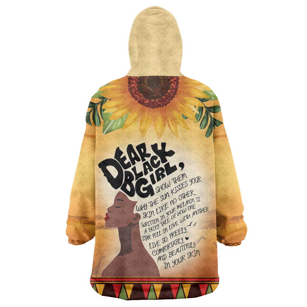 Dear Black Girl Kid Wearable Blanket Hoodie African Pride Black Women