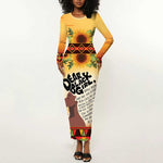 Dear Black Girl Long Sleeve Bodycon Dress African Pride Black Women DT04