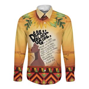 Dear Black Girl Long Sleeve Button Shirt African Pride Black Women