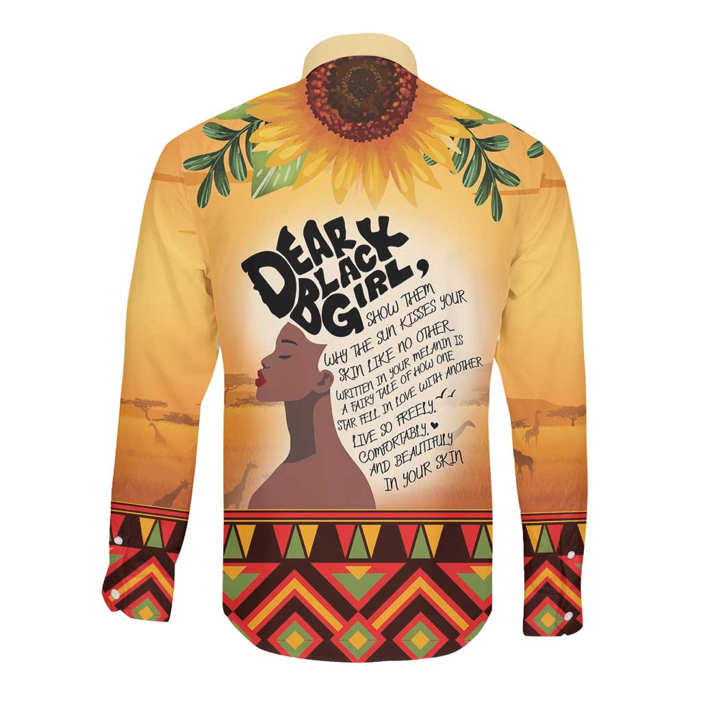 Dear Black Girl Long Sleeve Button Shirt African Pride Black Women