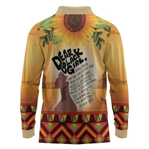 Dear Black Girl Long Sleeve Polo Shirt African Pride Black Women