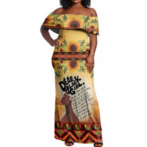 Dear Black Girl Off Shoulder Maxi Dress African Pride Black Women