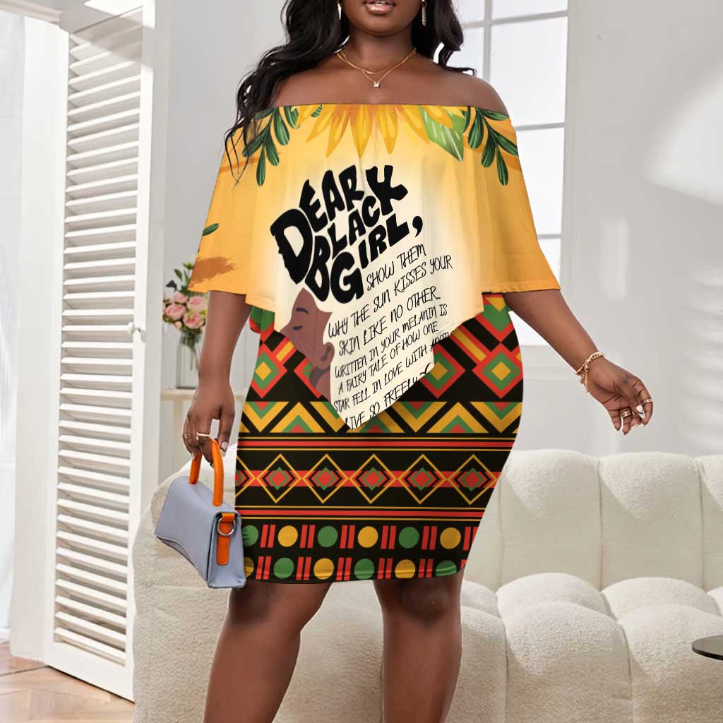 Dear Black Girl Off Shoulder Short Dress African Pride Black Women
