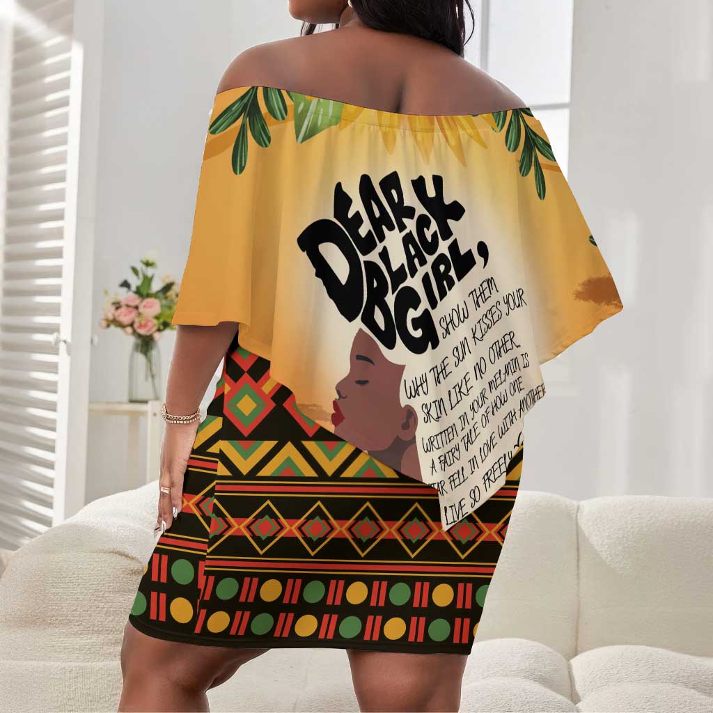 Dear Black Girl Off Shoulder Short Dress African Pride Black Women